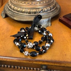 Black and silver rhinestone bracelet